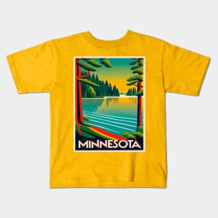 Minnesota Vintage Travel Poster Kids T-Shirt